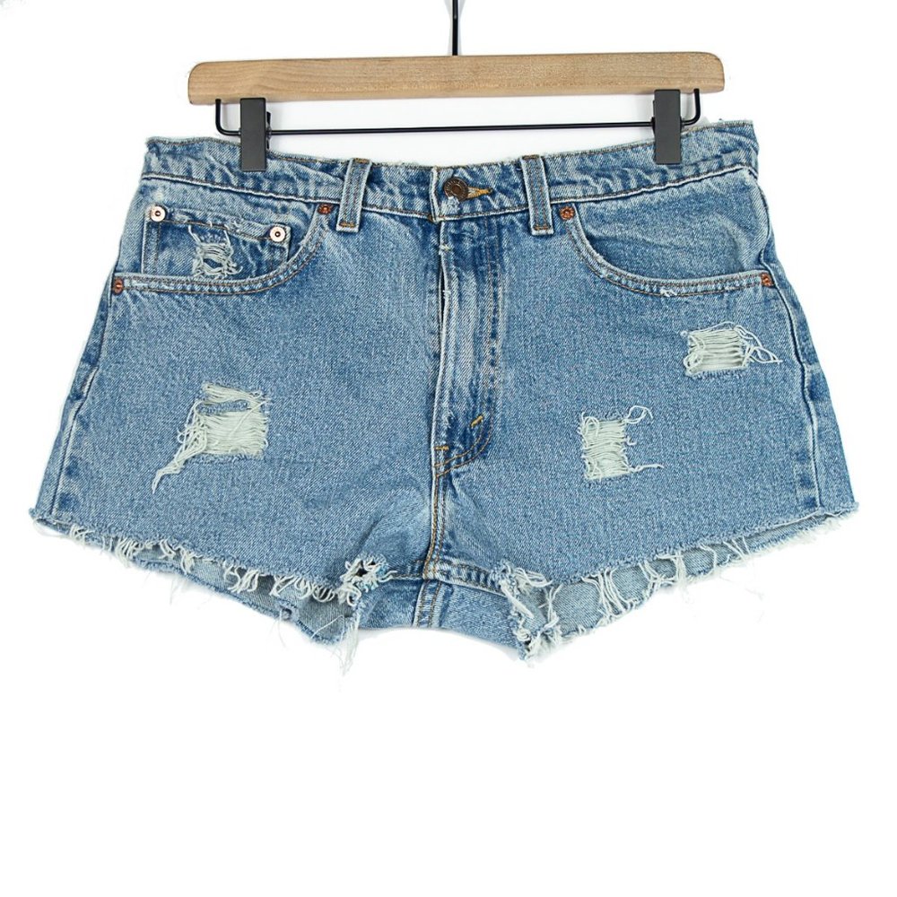 Vintage Levi's 555 Distressed and Frayed Cutoffs